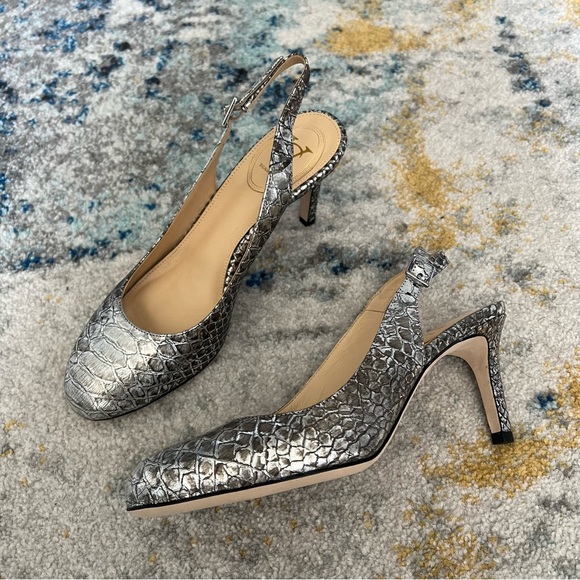 Vince Camuto Vi-Sandra Argento Anaconda 6M Heels - Picture 1 of 16